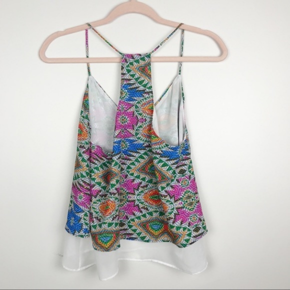 Lovers + Friends Poppy Mosaic Racerback Camisole Layered Multicolor Size Small - Picture 6 of 7